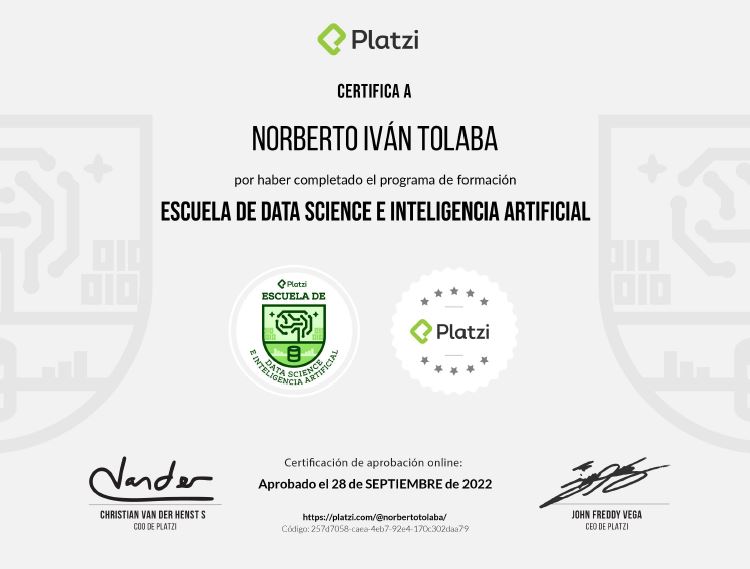Certificado Platzi