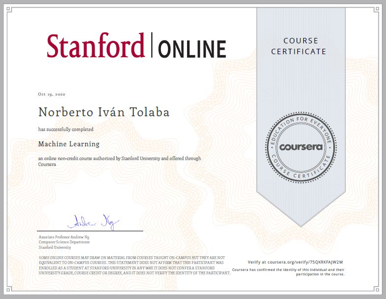 Certificado Stanford